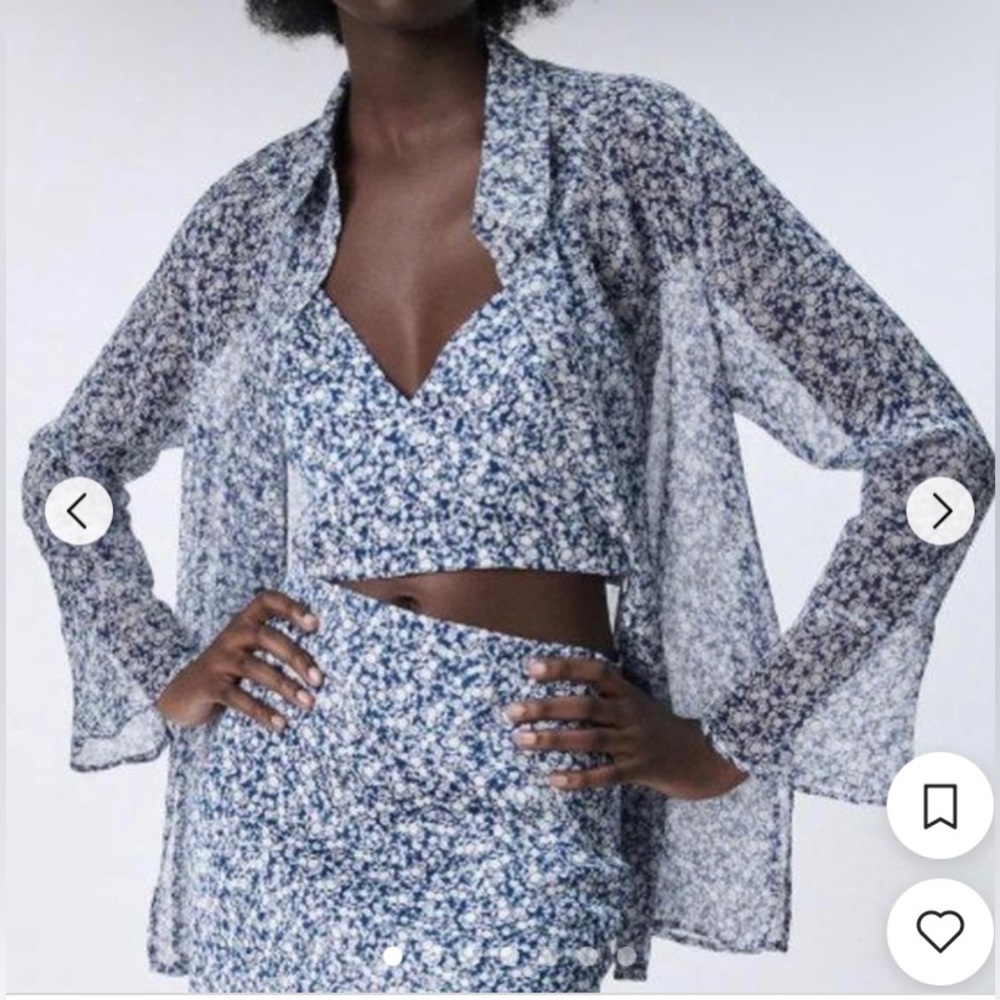 Zara sheer floral top
